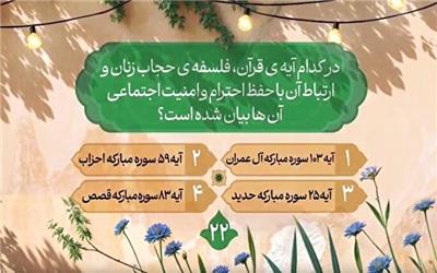 سؤال بیست‌وسومین روز مسابقه طرح «زندگی با آیه‌ها» در مازندران