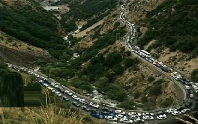 جاده کندوان یکطرفه شد؛ ترافیک سنگین در هراز