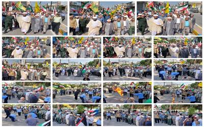 راهپیمایی بشارت نصر درحمایت از ملت مقاوم و قهرمان فلسطین امروز پس از اقامه نماز عبادی سیاسی جمعه با حضور نماز گزاران در شهرستان سیمرغ برگزار شد